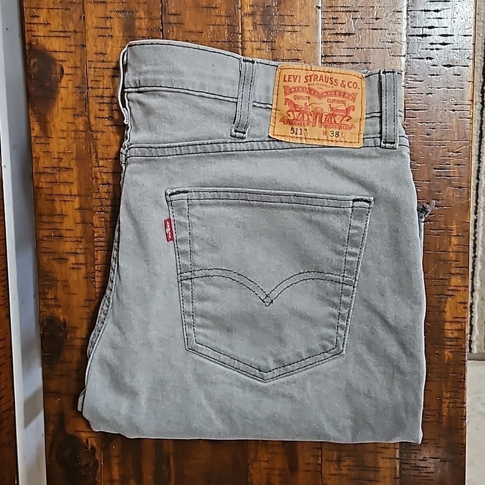 Levi's 511 Grey Slim Fit Cut Off 11" Shorts W38